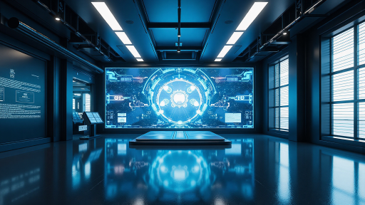 AI技能库界面展示，显示多种技能分类和功能图标，现代化设计风格，蓝色科技主题，体现智能化特点